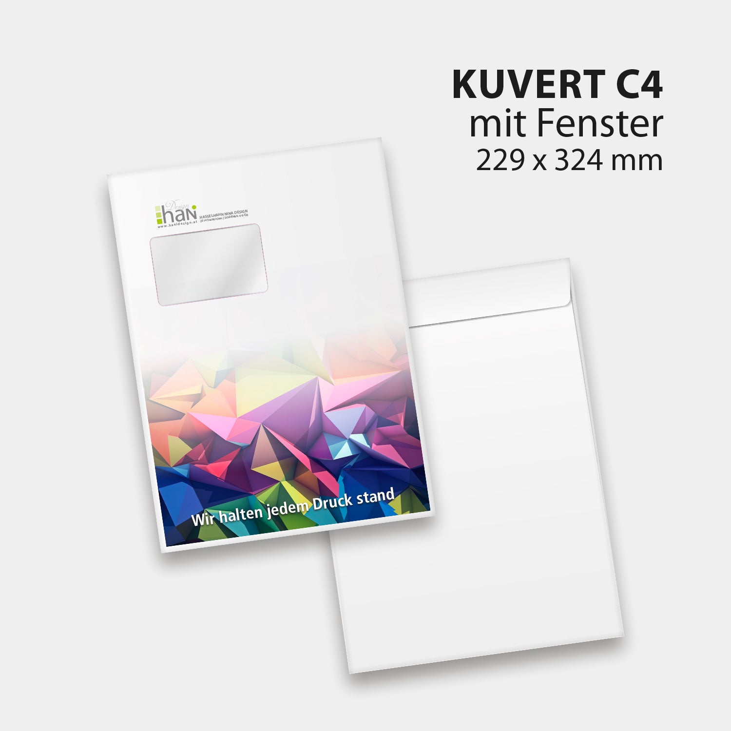 Kuvert C4 Tasche mit Fenster (324x229mm)