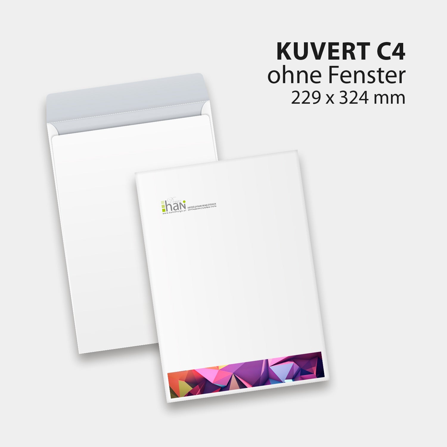 Kuvert C4 Tasche ohne Fenster (324x229mm)